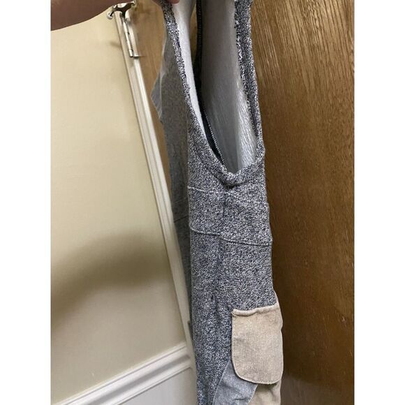 Vintage Brittania Gray Cotton Hunting Vest Suede Shoulders Button Pockets Size L - Picture 7 of 14